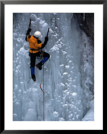 Man Ice Climbing At Ouray Ice Park, Co by Cheyenne Rouse Pricing Limited Edition Print image