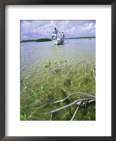 Two People In Boat Casting To Fish by Timothy O'keefe Pricing Limited Edition Print image