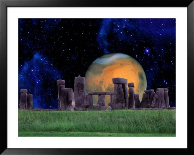Stonehenge At Night With Mars In Background by Tomas Del Amo Pricing Limited Edition Print image