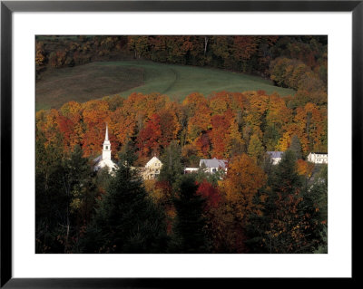 Early Morning View Of Village In Autumn, Vt by Dave L. Ryan Pricing Limited Edition Print image