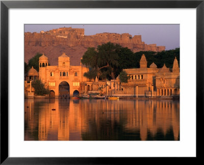 Fort Overlooking Tilon-Ki-Pol And Gadi Sagar At Dawn, Jaisalmer, India by Nicholas Reuss Pricing Limited Edition Print image