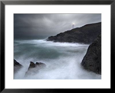 Trevose Lighthouse In A Storm, Cornwall, Uk by David Clapp Pricing Limited Edition Print image
