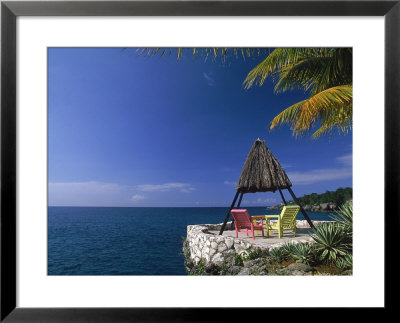 Rock House With Colorful Chairs, Negril, Jamaica by Timothy O'keefe Pricing Limited Edition Print image