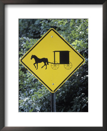 Crossing Sign Of Amish Buggy, Pa by Bob Burch Pricing Limited Edition Print image