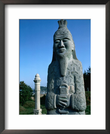 Statue At Burial Ground With Surrounding Tombstones, Masan, Gyeongsangnam-Do, South Korea by Eric Wheater Pricing Limited Edition Print image