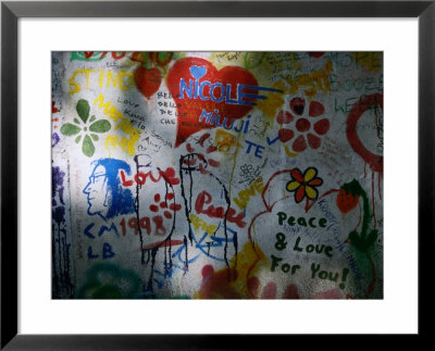 Detail Of John Lennon Wall, Prague, Czech Republic by Jonathan Smith Pricing Limited Edition Print image