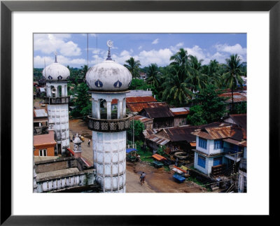 Town And Minarets Of Local Mosque, Bago, Myanmar (Burma) by Corey Wise Pricing Limited Edition Print image