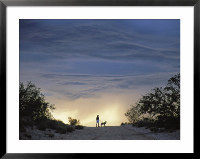 Silhouette Of Woman And Dog, Thunderhead, Tucson, by Frank Staub Pricing Limited Edition Print image