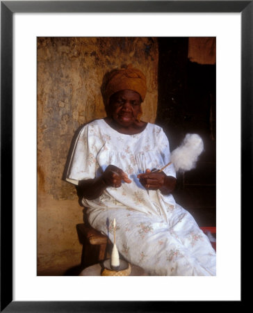 Elder Grandmother Spinning Yarn, Boku, Ghana by Alison Jones Pricing Limited Edition Print image