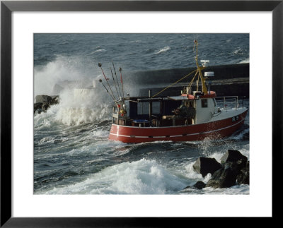 A Danish Fisherman Eases His One-Man Boat Into Harbor On A November Day by Cotton Coulson Pricing Limited Edition Print image