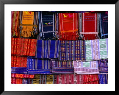 Koho Silk Weavings Displayed For Sale In Chicken Village, Da Lat, Lam Dong, Vietnam by John Banagan Pricing Limited Edition Print image
