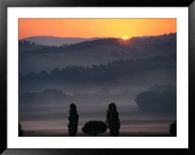 Dawn Over Tuscan Landscape Near Buonconvento, Buonconvento, Tuscany, Italy by Diana Mayfield Pricing Limited Edition Print image