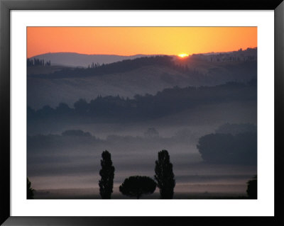 Dawn Over Tuscan Landscape Near Buonconvento, Buonconvento, Tuscany, Italy by Diana Mayfield Pricing Limited Edition Print image