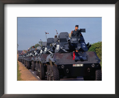 Paraguay's Show Of Strength With Tanks On A Highway Through The Countryside In Convoy, Paraguay by John Maier Jr. Pricing Limited Edition Print image