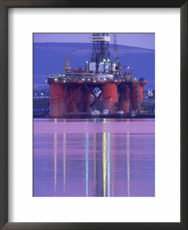 Oil Rig At Dawn, Ross-Shire, Scotland by Iain Sarjeant Pricing Limited Edition Print image