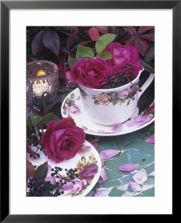 Table And Tableware Decorated With Roses by Elke Borkowski Pricing Limited Edition Print image