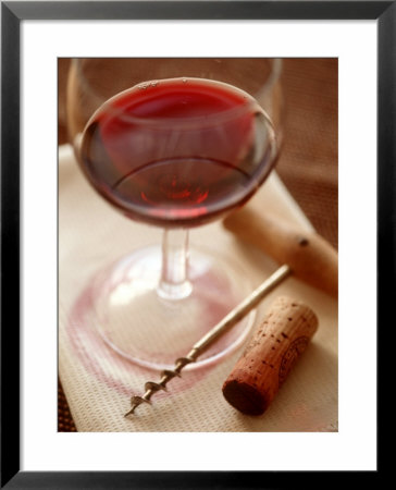 Red Wine Glass With Corkscrew And Cork by Dirk Pieters Pricing Limited Edition Print image