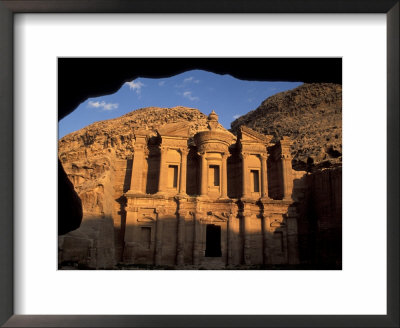 The Facade Of The Monastery At Sunset In Petra, Jordan by Richard Nowitz Pricing Limited Edition Print image
