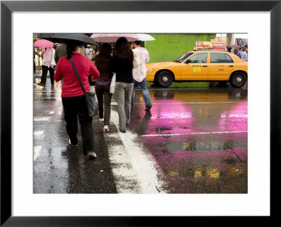 Pedestrians In A Times Square Crosswalk On A Rainy Afternoon by Ira Block Pricing Limited Edition Print image
