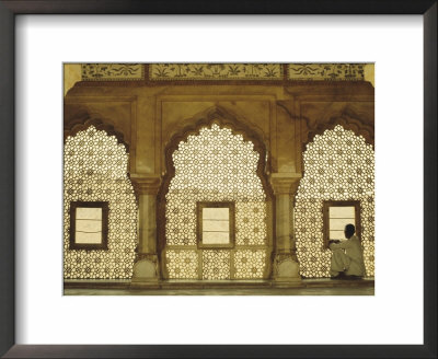 Carved Windows In The Old Palace, Amber Palace, Jaipur, Rajasthan, India by David Beatty Pricing Limited Edition Print image