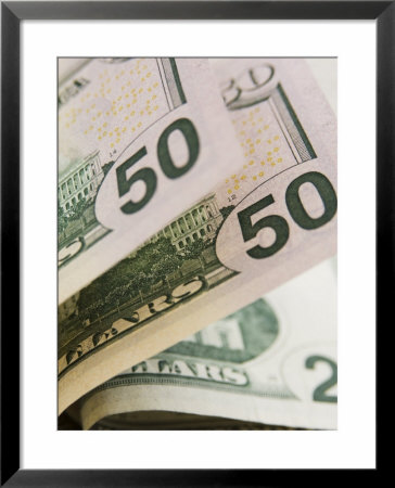 Us Currency, 50 And 20 Dollar Bills by Amanda Hall Pricing Limited Edition Print image