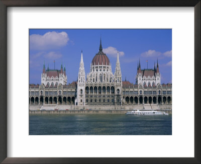 Parliament Building And River Danube, Budapest, Hungary, Europe by Gavin Hellier Pricing Limited Edition Print image