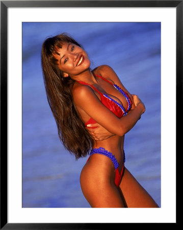 Swimsuit Model Standing On Beach by Vince Cavataio Pricing Limited Edition Print image