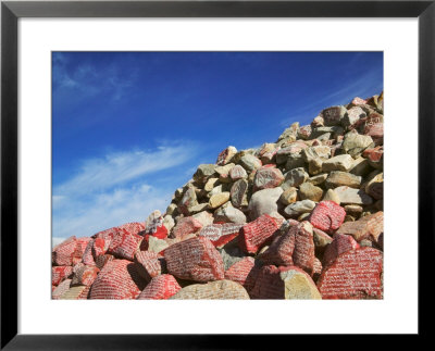 Prayer Words Carved On Rocks, Nima Pile, Baqing, East Tibet, China by Keren Su Pricing Limited Edition Print image