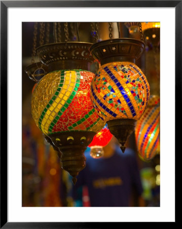 Stained Glass Lamp Vendor In Spice Market, Istanbul, Turkey by Darrell Gulin Pricing Limited Edition Print image