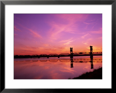 Train Bridge Over Columbia River At Sunrise, Pasco-Kennewick, Washington, Usa by Jamie & Judy Wild Pricing Limited Edition Print image