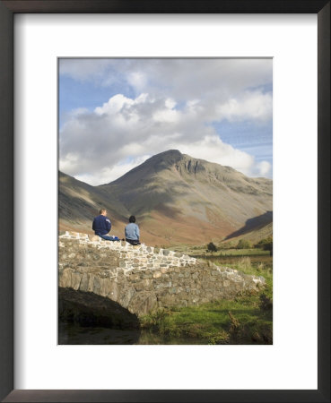 Two Walkers Pause, Looking To Great Gable 2949Ft, Wasdale Valley, Cumbria by James Emmerson Pricing Limited Edition Print image