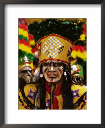 Portrait Of A Tobas Warrior, The Devil Dance (La Diablada), Carnival, Oruro, Bolivia, South America by Marco Simoni Pricing Limited Edition Print image