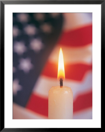 Candle With Usa Flag Behind by Terry Why Pricing Limited Edition Print image