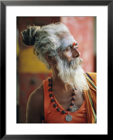 Portrait Of A Sadhu, A Holy Man, Jaipur, Rajasthan State, India by Gavin Hellier Pricing Limited Edition Print image