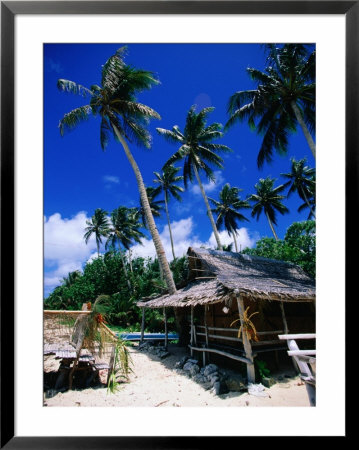 Thatched Hut On Beach, Yap Island, Yap State, Micronesia by Michael Aw Pricing Limited Edition Print image