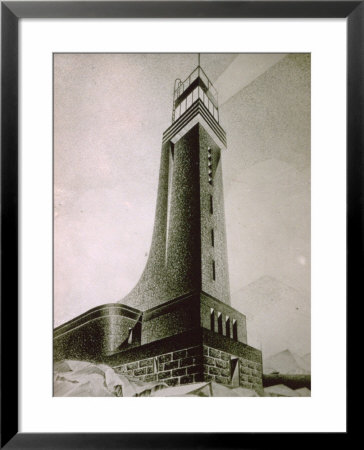 Drawing By The Architect Quirino De Giorgio Of A Project For A Stone Lighthouse by Quirino De Giorgio Pricing Limited Edition Print image