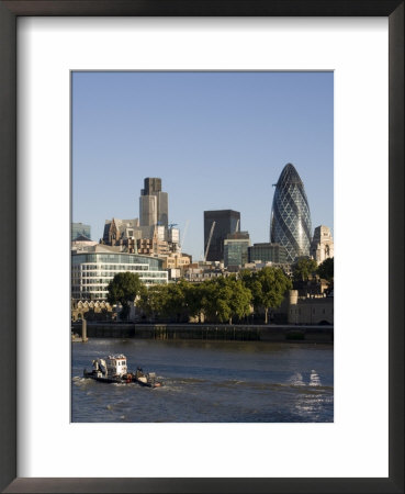City Of London And The River Thames, 30 St. Mary Axe Building On The Right, London, England by Amanda Hall Pricing Limited Edition Print image