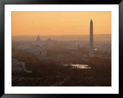 Hazy View Of The City With The Washington Monument In The Foreground by Sisse Brimberg Pricing Limited Edition Print image