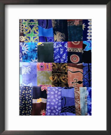 Batik Material And Sarongs On Display At Gili Air, Lombok, West Nusa Tenggara, Indonesia by Bernard Napthine Pricing Limited Edition Print image