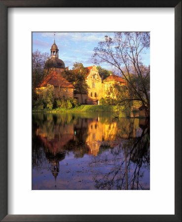 Sunset Rays On Straupe Castle And Reflection Pond, Gauja National Park, Latvia by Janis Miglavs Pricing Limited Edition Print image