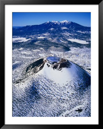 Aerial Of Sunset Crater With Humphrey's Peak In Background, Near Flagstaff, Flagstaff, Usa by Jim Wark Pricing Limited Edition Print image