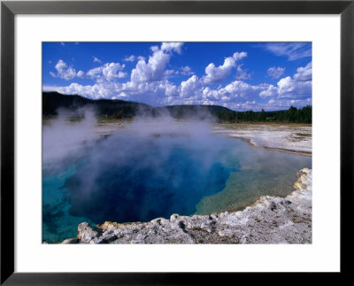 Steam Rising From Sapphire Pool In Biscuit Basin, Yellowstone National Park, Usa by John Elk Iii Pricing Limited Edition Print image