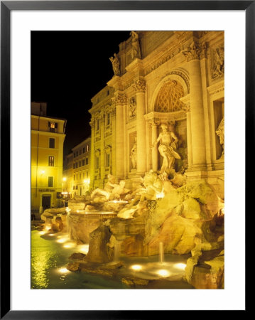 Trevi Fountain At Night, Rome, Italy by Connie Ricca Pricing Limited Edition Print image