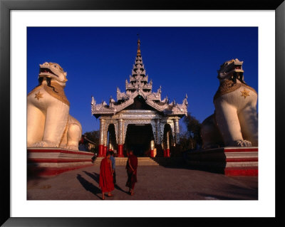 Two Giant Chinthes (Mythical Half-Lion, Half-Dragon) Guarding Entrance To Mahamuni Paya, Myanmar by Anders Blomqvist Pricing Limited Edition Print image