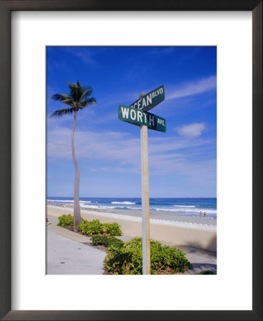 Palm Beach, Florida, Usa. Signpost by Fraser Hall Pricing Limited Edition Print image