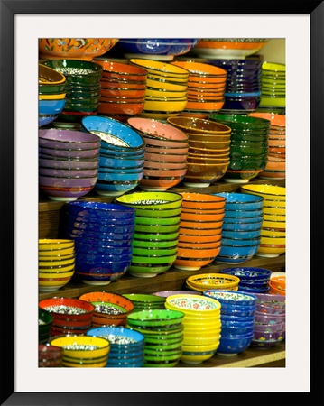 Bowls And Plates On Display, For Sale At Vendors Booth, Spice Market, Istanbul, Turkey by Darrell Gulin Pricing Limited Edition Print image