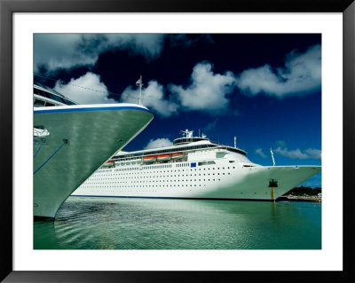 Two Cruise Ships Docked At A Caribbean Port by Todd Gipstein Pricing Limited Edition Print image