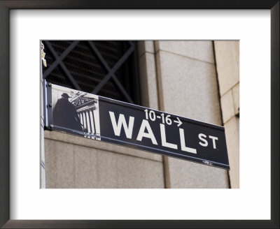 Wall Street Sign Manhattan, New York City, New York, Usa by Amanda Hall Pricing Limited Edition Print image