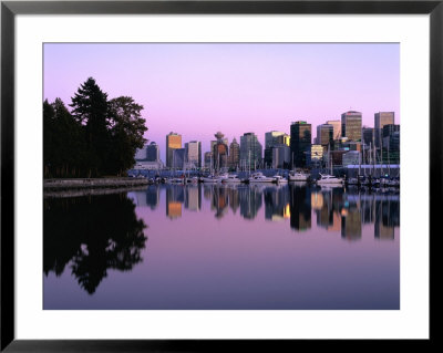 City Skyline At Dusk Reflected In Coal Harbour Vancouver, British Columbia, Canada by Barnett Ross Pricing Limited Edition Print image
