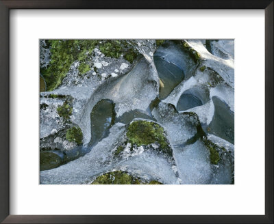 Rock Formation With Moss And Puddles Of Water by Todd Gipstein Pricing Limited Edition Print image